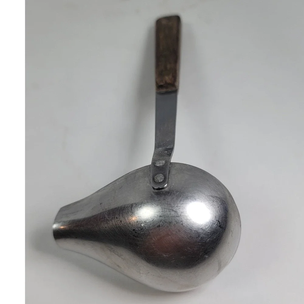 Vintage Stainless Steel Japan Kitchen Utensil Set Wood Handle Spatula Ladle 2pc